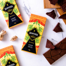 Load image into Gallery viewer, Flavoured Ginger Dark Milk Chocolate 50g