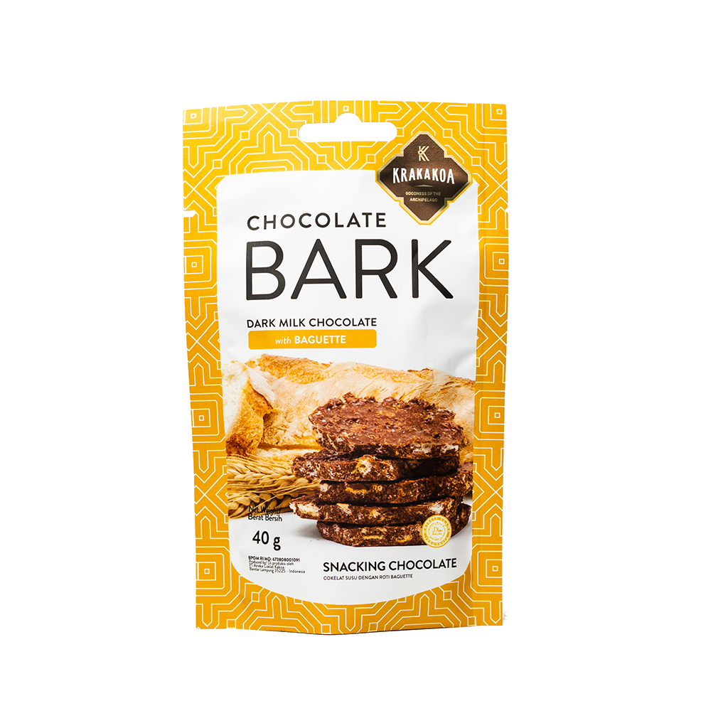 Chocolate Barks 60% Dark Milk Chocolate with Baguette 40g